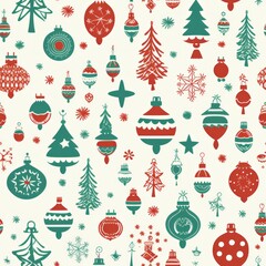 Christmas theme and Ornament tile Pattern
