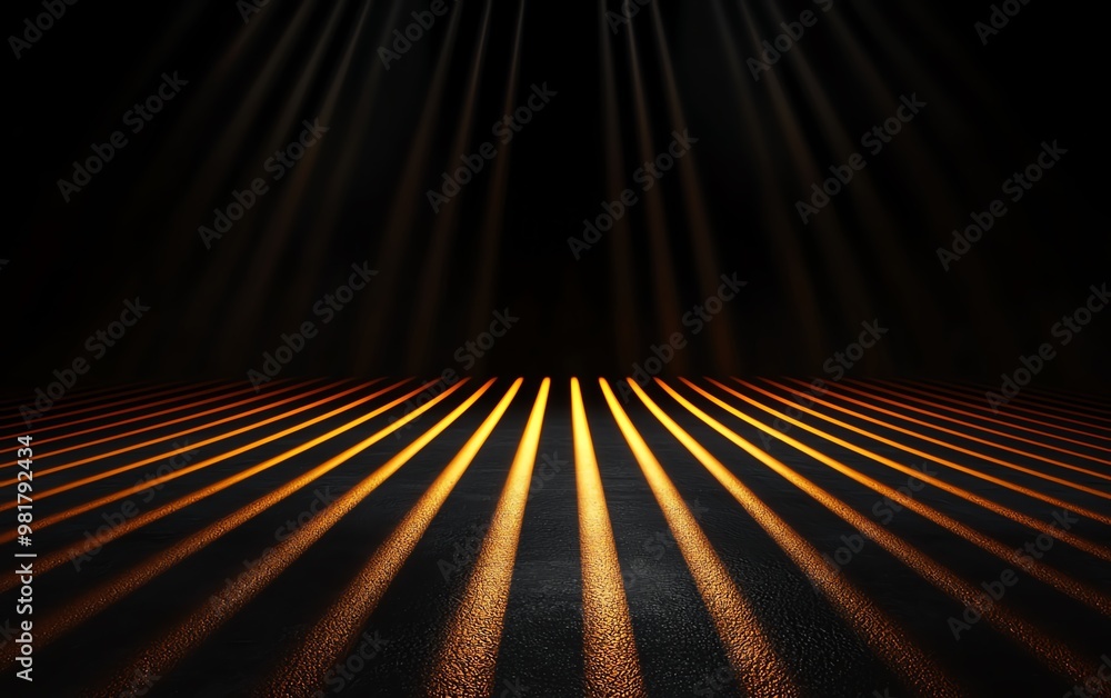 Poster dynamic rays of light cast dramatic shadows on a textured surface, creating a stunning visual experi