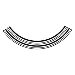 Black and White Rainbow Illustration on White Background. Isolated Vector Icon