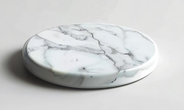 White marble coaster on white background, Video