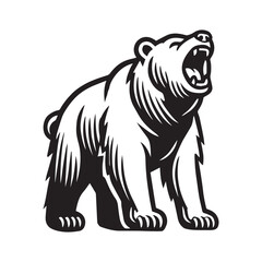 Fototapeta premium Bear Outline Design - Bear vector illustration in black and white