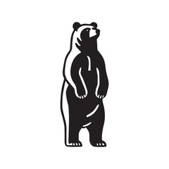Obraz premium Bear Outline Design - Bear vector illustration in black and white