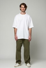 Fototapeta premium High-Resolution Fashion Photography: Male Model in Casual Outfit