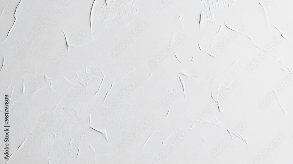 Poster white textured background with smooth, abstract strokes of paint.