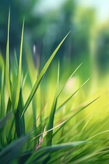 the AI Image Generator Neon Green Grass Meadow