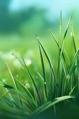 the AI Image Generator Neon Green Grass Meadow