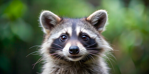 Closeup of a funny and cute raccoon with its adorable expression, raccoon, cute, mammal, animal, funny, adorable, closeup, fur, wildlife