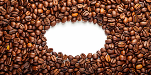 Coffee beans falling mockup with a cutout , coffee, beans, falling, mockup, cutout, brown, background, isolated, texture