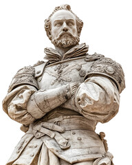 Fototapeta premium Magnificent Renaissance Statue of a Regal Monarch in Ornate Armor and Regalia