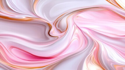 Obraz premium A smooth, flowing abstract design featuring soft pink and cream hues, creating a serene and harmonious visual effect.