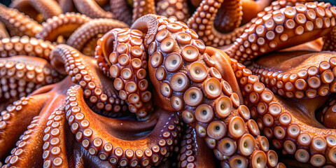 Obraz premium Close-up view of Giant Pacific Octopus suckers, Giant Pacific Octopus, Enteroctopus dofleini