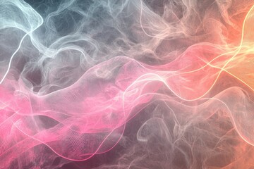 Fototapeta premium Colorful abstract background with luminous smoke and vapor swirls