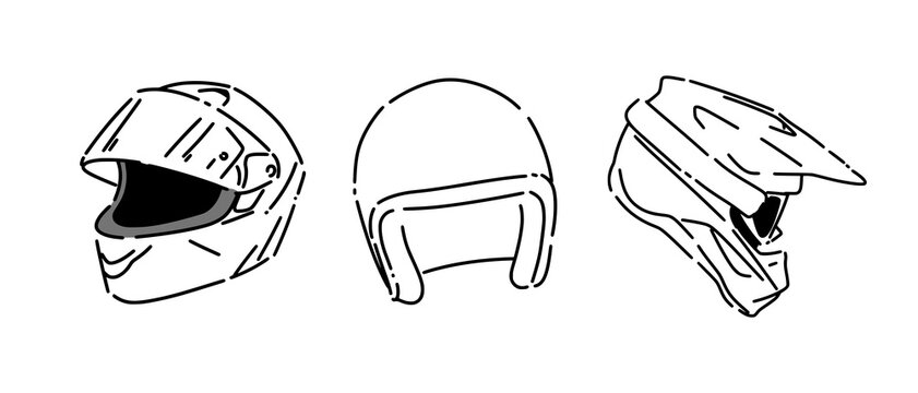 simple motorcycle helmet drawing