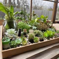 seedlings in a greenhouse