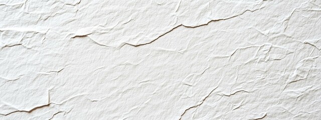 White Crumpled Paper Texture with Irregular Creases and Folds