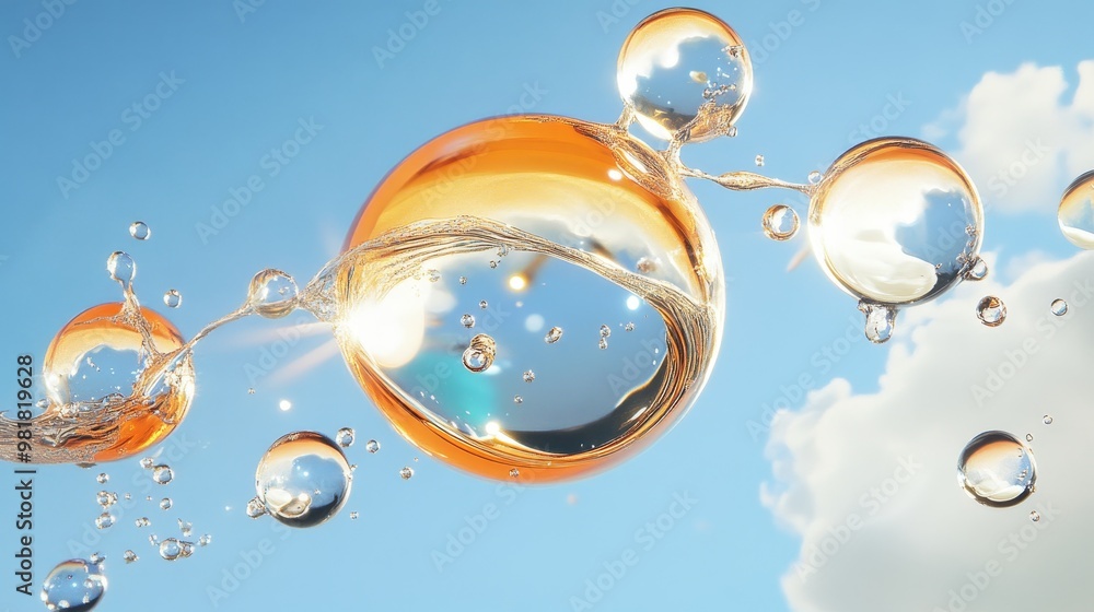 Poster liquid dynamics: a symphony of color and motion captures the mesmerizing interplay of water droplets
