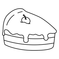 Coloring Page Outline of Cute Cake