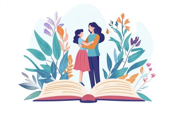"Joyful Children Jumping Out of an Open Book Surrounded by Flying Books – A Vibrant Illustration Celebrating Education, Imagination, and the Joy of Learning