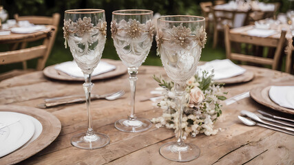 a rustic and elegant wedding glasses