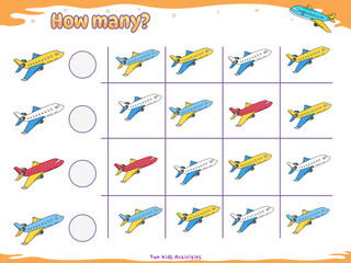 Fototapeta premium How many fun counting games for kids air theme 5
