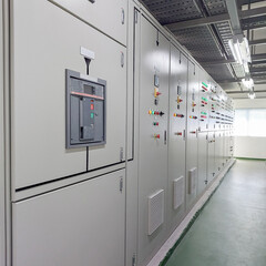 Main Distribution Board or MDB in electrical power control room.