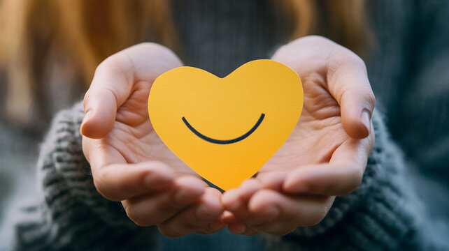 Celebrating World Smile Day with a heartfelt gesture on a sunny afternoon