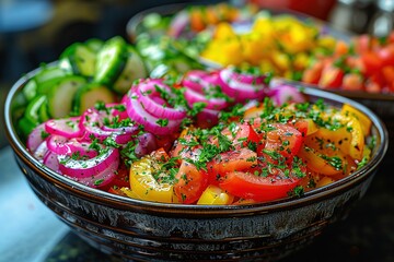 vegan preparation colorful vegetable