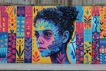 a  gril idea on the wall is made with a color