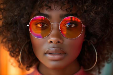 a gril wear red glass
