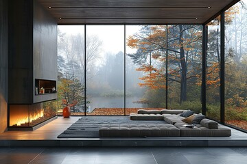 cozy living room with a fireplace