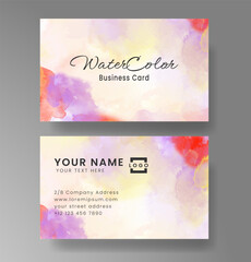 Beautiful business card template with watercolor