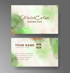 Beautiful business card template with watercolor