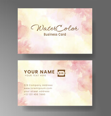 Beautiful business card template with watercolor