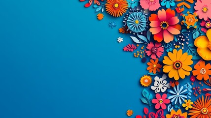 Hispanic heritage month background. Vector banner, poster for social media, networks. Greeting card with copy space. National Hispanic heritage month, ornament pattern on blue background