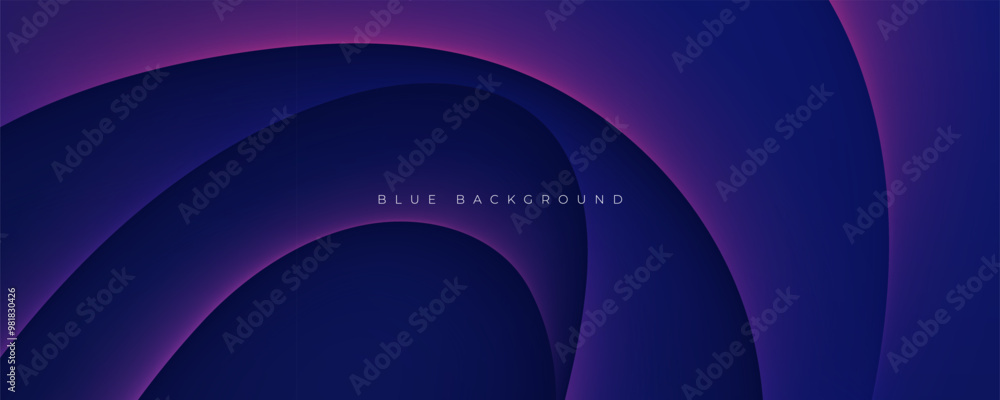 Poster abstract blue gradient background wavy shape design vector
