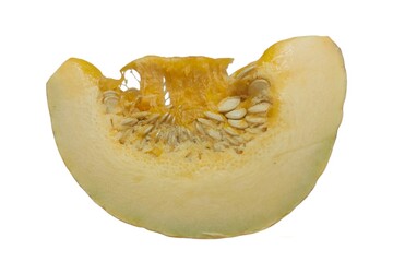 Sliced pumpkin isolated on white background