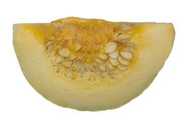 Sliced pumpkin isolated on white background