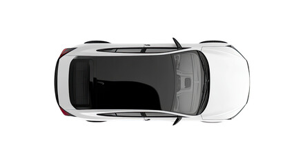 Car top view on white transparent background