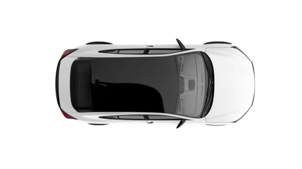 Car top view on white transparent background