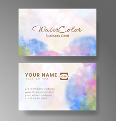 Beautiful business card template with watercolor