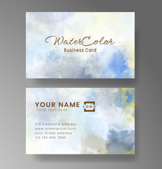 Beautiful business card template with watercolor