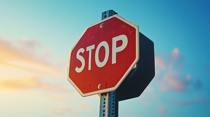 Obraz premium stop sign with prominent lettering