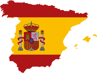 country flag map, Spain map, Spain flag,