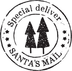 Christmas Postage Postal Stamp SVG Vector