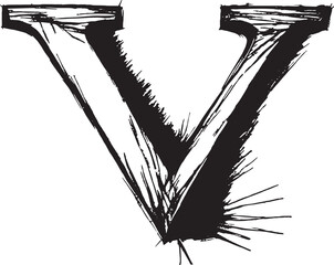 Pencil scribble of letter V