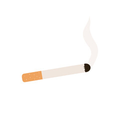 Cigarette smoking. Health, bad habit, addiction, lifestyle concepts. Flat vector illustration isolated on background.