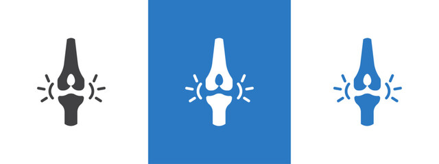 Arthritis knee joint pain icon thin line illustration