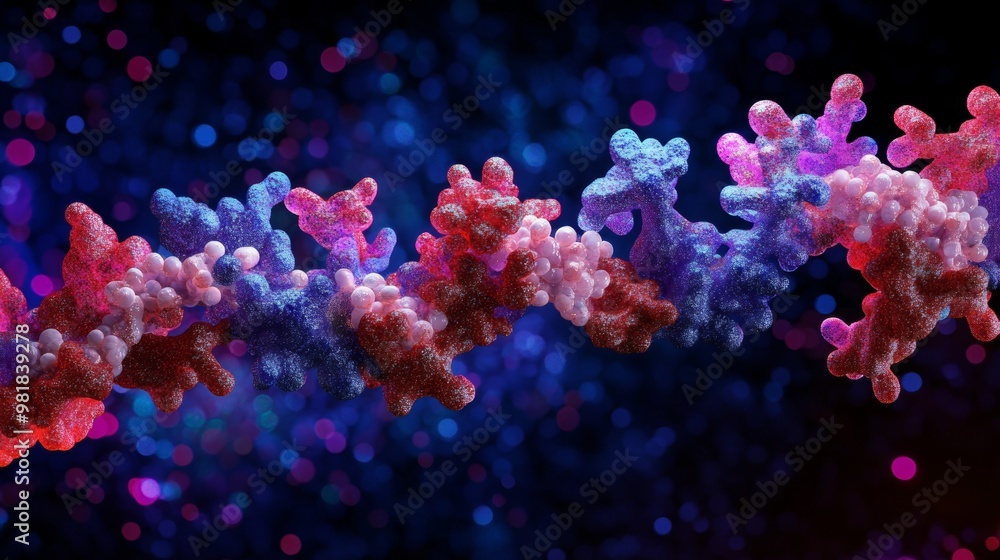 Aufkleber abstract colorful molecule structure on dark background