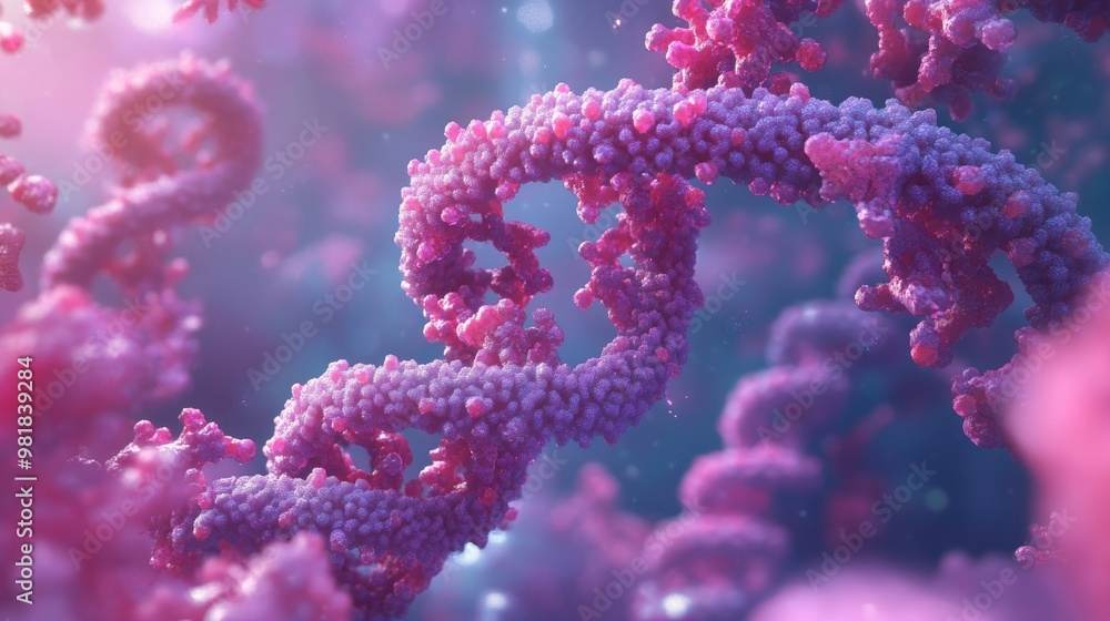 Poster colorful abstract representation of dna structure