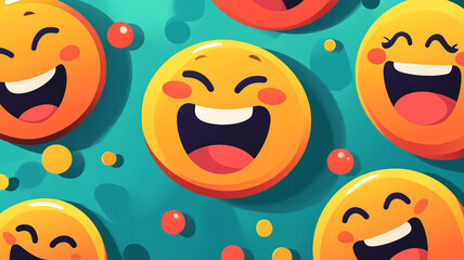 Celebrate World Smile Day with cheerful emojis and vibrant colors on a playful background